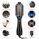One Step Hair Dryer & Volumizing Hot Air Brush, Blow Dryer, Ceramic Straightener, Curler & Hot Comb 4 In 1 Salon Ionic Brush, Hair Styling Tools, Black One Step Hair Dryer & Volumizing Hot Air Brush, Blow Dryer, Ceramic Straightener, Curler & Hot Comb 4 In 1 Salon Ionic Brush, Hair Styling Tools, Black