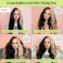 Inh Hair 3-In-1 Quick Change Styler | Interchangeable Styling Tool With 3 Detachable Heads: Thermal Round Brush, Clamp Curling Iron, And Bubble Barrel