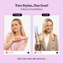 Vodana Professional Softbar Flat Iron - Ceramic Straightener With Patented Silicone Bar, Smooth & Quick Styling, Healthy Hair Solution, Dual Voltage For Worldwide Use(1 Inch, Lavender)