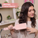32Mm (1.25") Aima Beauty Twins Mermaid Shallow Waves Hair Waver, Anti-Scald Wave Curling Iron, Curling Wand 2 Barrel Hair Crimper For Women Ptc 15S Heats Up For Medium Short/Long Hair Pink