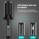 3 Barrel Curling Iron Wand Dual Voltage Hair Crimper With Lcd Temp Display - 22Mm Ceramic Tourmaline Triple Barrels Temperature Adjustable Protable Hair Waver Heats Up Quickly (Black)