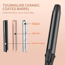 1 1/4 Inch Curling Iron With Clipped Tourmaline Ceramic Barrel Professional 1.25 Inch Hair Curler Up To 450°F Dual Voltage For Traveling 60 Mins Auto Off Suit For Different (Black, 1.25 Inch)