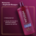 Infusium Moisturize And Replenish Shampoo - Infused With Avocado And Olive Oil - Hair Care For Dry Hair - Moisturizing Shampoo For Women - 13.5 Oz
