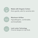 Rael Reusable Pads, Organic Cotton Cover Pad - Postpartum And Period Essential, Heavy Absorbency, Thin Cloth, Leak-Free, Washing Machine Safe (3 Count, Large)