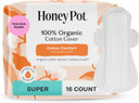 The Honey Pot Company - Sanitary Pads For Women - Non-Herbal Super W/Wings - Organic - Cotton Cover & Ultra-Absorbent Pulp Core - Feminine Care - Fsa & Hsa Eligible - 16 Ct