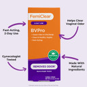 Femiclear Bvpro Cream For Vaginal Odor, Feminine Odor Relief, Fast-Acting, Made With Natural Ingredients, 2-Day Use, Gynecologist Tested, Boric Acid Alternative, 0.5Oz Cream