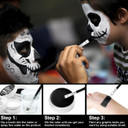Black And White Face Paint Set - 2.47 Oz Halloween Face Body Paint Skeleton Ghost Skull Cosplay Costume Professional Sfx Corpse Special Effects Makeup Kit For Adults Kids Full Coverage Skin Paints