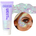 Dageda Body Glitter Gel, Face Glitters Body Gel Sequins Shimmer Liquid Eyeshadow, Chunky Glitter For Face Hair, Holographic Cosmetic Laser Powder Festival Glitter Makeup1.7Oz (Christmas)