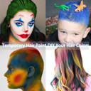 Mysense Clown Makeup Kit,Black White Red Face Body Hair Paint Stick,Water Based Temporary Hair Color,Non-Toxic Cream Facepaint For Adults And Children Halloween Sfx Zombie Vampire Skeleton Cosplay