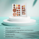 Pro Palette Boho - 4-In-1 Full Face Makeup Palette With Blush, Eyeshadows, Highlighter, Bronzer, Banana Powder - Powder Makeup Palette With An Mirror - Travel-Friendly, Cruelty-Free, Refillable Pans