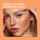 Dual-Ended Microfilling Eyebrow Pen, Liquid Eyebrow Pen With 4 Micro Brush-Tip Applicators & Brow Defining Pencil With Precision Tip (Chestnut)