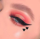 Stamp Liner In Heart, Dual Ended Heart Shape Liner, Double Ended Black Eyeliner, Heart Stamp And Pointed End Pen For Playful & Bold Designs