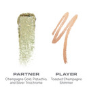 Morphe Mixed Signals Dual-Ended Eyeshadow Stick - Cream Eyeshadow Pigment & Chrome Liquid Flakes For Bold, Layered Eye Makeup Looks - Partner/Player (0.96 Oz)