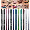 Evpct 12Pcs Pink Rose Red Orange Purple Black Silver Blue Red Brown Colored Glitter Eyeliner Eye Liner Pencils Makeup Set For Women Waterproof Lapiz Delineadores De Colores Para Ojos Contra El Agua