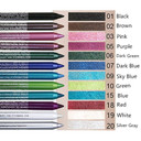 Evpct 12Pcs Pink Rose Red Orange Purple Black Silver Blue Red Brown Colored Glitter Eyeliner Eye Liner Pencils Makeup Set For Women Waterproof Lapiz Delineadores De Colores Para Ojos Contra El Agua