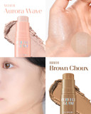 Thesaem Perfect Glam Stick Blusher With Blending Sponge Wh01 Aurora Wave - Luxurious Soft Melting Balm Highlighter With Shea Butter And Ceramide Np, Natural Radiance Glow Makeup, 0.2Oz