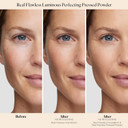 Laura Mercier Real Flawless Luminous Perfecting Talc-Free Pressed Finishing Powder, Creamy Formula, Light Coverage, Natural Luminous Finish, Enlivens Skin, Adds Dimension