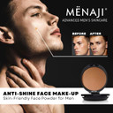 Mënaji Anti-Shine Powder (Hdpv) - Anti-Shine Face Make-Up For Men - Natural Looking Makeup - Mens Cosmetics - Medium