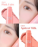 Thesaem Perfect Glam Stick Blusher With Blending Sponge Pk01 Pink Fairy - Milky Pink Color Cream Blush Stick Balm For Cheeks - Silky Smooth Formula With Natural Dewy Finish, 0.2Oz