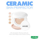 Amuse Seoul Ceramic Skin Perfector Cushion Foundation Refill 03 Honey | Long-Lasting, Lightweight, Semi-Matte, Flawless Coverage, Hypoallergenic, Korean Beauty, Vegan, Refill (15G / 0.52 Oz.)
