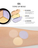 Thesaem Cover Perfection Triple Pot Concealer 03 Correct Up Beige + 04 Tone Up Beige - For Fair To Light Skin Tone - 3 Color Full Coverage - Covers Pigmentation And Blemish Spots, Corrects Skin Tone