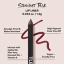 The Lip Bar - Lip Liner, Straight Talk (Burgundy) - High Pigment & Super Creamy - Smudge Proof & Water Resistant - Jojoba Oil, Aloe Vera, Coconut Oil, & Vitamin E - Vegan & Cruelty Free - .042 Oz