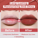 Tinted Hydrating Lip Oil, Korean Makeup Lip Gloss, High Shine, Pigmented Color, Soft Lightweight, Strong Moisturizing, Non-Sticky Lip Oil Tint For Dry Lips, For Healthy Lips All Day Long,Vegan
