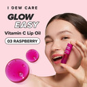 I Dew Care Lip Gloss - Glow Easy Raspberry | Jojoba Seed Oil, Vitamin C, Pigmented Glossy Stain, Hydrating, Korean Makeup, Pink Color, Moisturizing, Nourishing, 0.20 Fl Oz