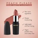 Mented Cosmetics Nude Lipstick For Women, Semi-Matte Long-Lasting Lip Stick, Moisturizing Vegan, Paraben & Cruelty-Free, Enhances All Complexions, Perfect For Everyday Makeup, Peach Please