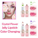 Bingbrush 2Pcs Ph Lipstick Color Changing,Pink Crystal Jelly Flower Clear Mood Long Lasting Labiales Lip Care Moisturizer Lip Balm Korean Magic Lip Gloss 24 Hours Lip Tinted Stain Makeup Set For Women