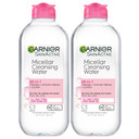 Garnier Micellar Water, Hydrating Facial Cleanser & Makeup Remover, Suitable For Sensitive Skin, Vegan, Cruelty Free, 13.5 Fl Oz (400Ml), 2 Count