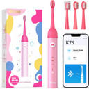 Bitvae K7S Kids Electric Toothbrush For Age 4+, Rechargeable Power Toothbrush With Pressure Sensor, Bluetooth Kids Toothbrush Boys And Girls, 3 Modes, 2Mins Smartimer, Soft (Pink)
