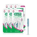 Gum Proxabrush Go-Betweens Refills - Moderate - Compatible With Gum Permanent Handle - Reusable Interdental Brushes - Soft Bristled Dental Picks, 8Ct(6Pk)
