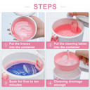 Bvn Leak-Proof Denture Bath Cup For Travel, Denture Cup For Soak Dentures, Retainer Cleaning Case With Strainer (White + Blue)