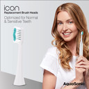 Aquasonic Icon Replacement Brush Heads | Compatible With Aquasonic Icon Toothbrush | 2 Brush Heads | For Normal & Sensitive Teeth (Onyx)