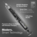 Aquasonic Vibe Series Pro  Ultra-Whitening Electric Toothbrush  5 Modes & Smart Timers  Uv Sanitizing Base  Ada Accepted (Charcoal Metallic)