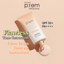 Make P:Rem Glow Beige Tone Up Sunscreen, Foundation-Free Mineral Sunscreen, Skin Tone Correction, Lightweight, Korean Skin Care, Spf 50, 1.69 Fl. Oz. 50Ml