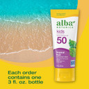 Alba Botanica Kids Sunscreen For Face And Body, Tropical Fruit Sunscreen Lotion For Kids, Broad Spectrum Spf 50, Water Resistant And Hypoallergenic, 3 Fl. Oz. Bottle