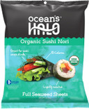 Ocean'S Halo Organic Sushi Nori Full Seaweed Sheets, Usda Certified Organic, 1 Oz