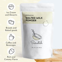 Scratch Malted Milk Powder - (2Lb) Perfect For Milkshakes & Baking, Classic Diner-Style Flavor, Resealable Pouch