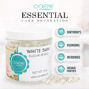 O'Creme White Edible Sugar Pearls Cake Decorating Supplies For Bakers: Cookie, Cupcake & Icing Toppings, Beads Sprinkles For Baking, Certified, Candy Sugar Ball Accents (12Mm, 16 Oz)