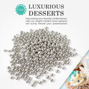 O'Creme Silver Dragees Cake Decorating Supplies For Bakers: Cookie, Cupcake & Icing Toppings, Bright Metallic Sphere Sprinkles Decoration, Certified, Decorating Sugar Ball Accents - 2Mm, 16 Oz