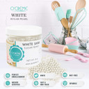 O'Creme White Edible Sugar Pearls Cake Decorating Supplies For Bakers: Cookie, Cupcake & Icing Toppings, Beads Sprinkles For Baking, Certified, Candy Sugar Ball Accents (10Mm, 32 Oz)