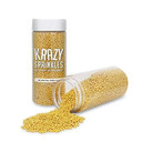 Krazy Sprinkles Mini Beads Sprinkles (1/2 Cup 1X Jar) For Decorating Cakes, Ice Cream And Cookies By Bakell (Gold Pearl)