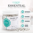 O'Creme Silver Dragees Cake Decorating Supplies For Bakers: Cookie, Cupcake & Icing Toppings, Bright Metallic Sphere Sprinkles Decoration, Certified, Decorating Sugar Ball Accents - 2Mm, 8 Oz
