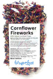 Edible Flower Sprinkles - Mesmerizing Cornflower Fireworks Petals - 100% Natural Centaurea Cyanus, Grown In Germany - Dried Colorful Cornflowers For Herbal Tea, Topping On Cupcakes, Desserts