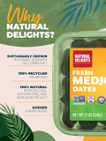 Natural Delights Medjool Dates - Jumbo Usda Certified Organic Pitted Dates Medjool, Non-Gmo Verified, Good Source Of Fiber, Naturally Sweet Fruit Snack, Perfect For On-The-Go - Organic Medjool Dates Pitted, 12 Oz Container
