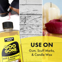 Goo Gone Original Adhesive Remover - 4 Ounce - Surface Safe Adhesive Remover Safely Removes Stickers Labels Decals Residue Tape Chewing Gum Grease Tar