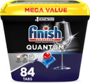 Finish Quantum Dishwasher Pods, No Pre-Rinse Dishwasher Detergent Soap Removes 24Hr Dried-On Stain And Grease, Leaving A Virtually Spotless Shine, 84 Count