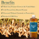 Baar Expeller, Cold Pressed Peanut Oil From Roasted Peanuts Grown In The United States - Kosher - Gmo And Solvent Free (32 Ounces)